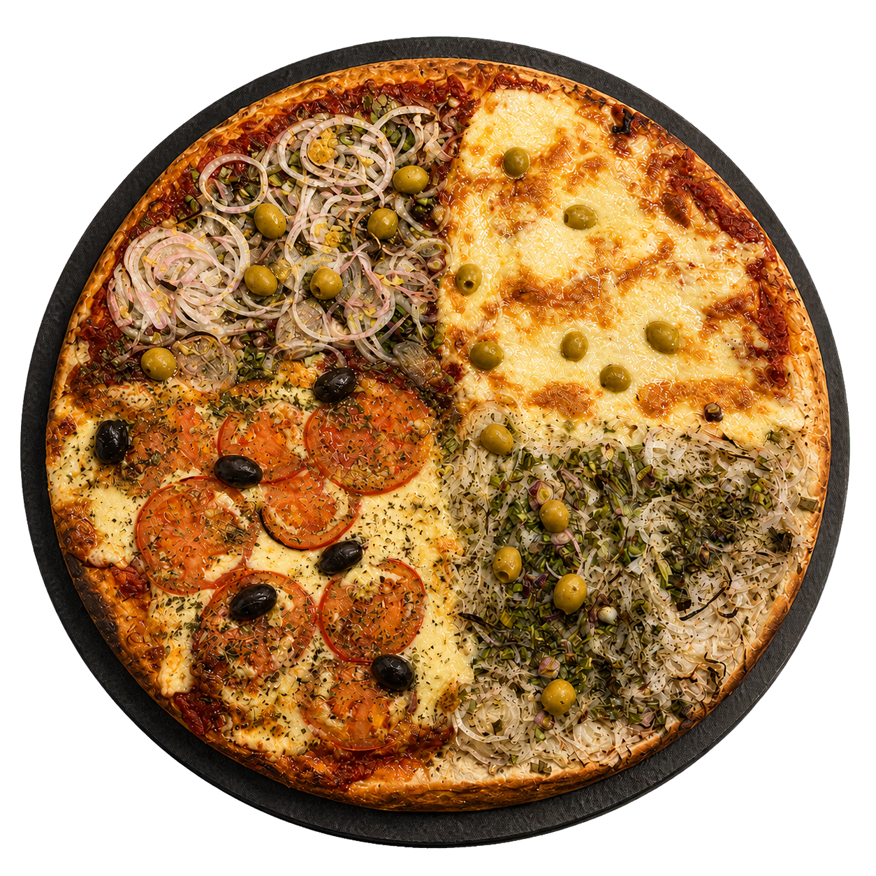 Pizza Gigante de cuatro sabores